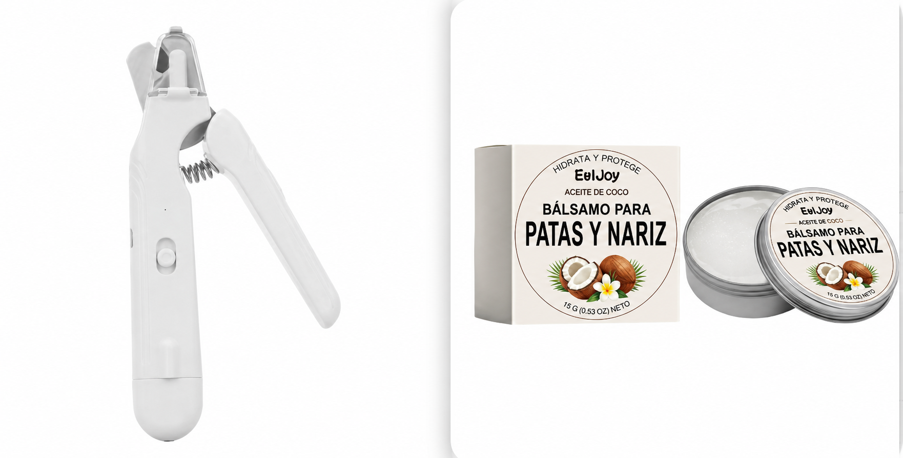 Cortauñas Eléctrico 2 en 1 para Mascotas con Luz LED y Lima Integrada