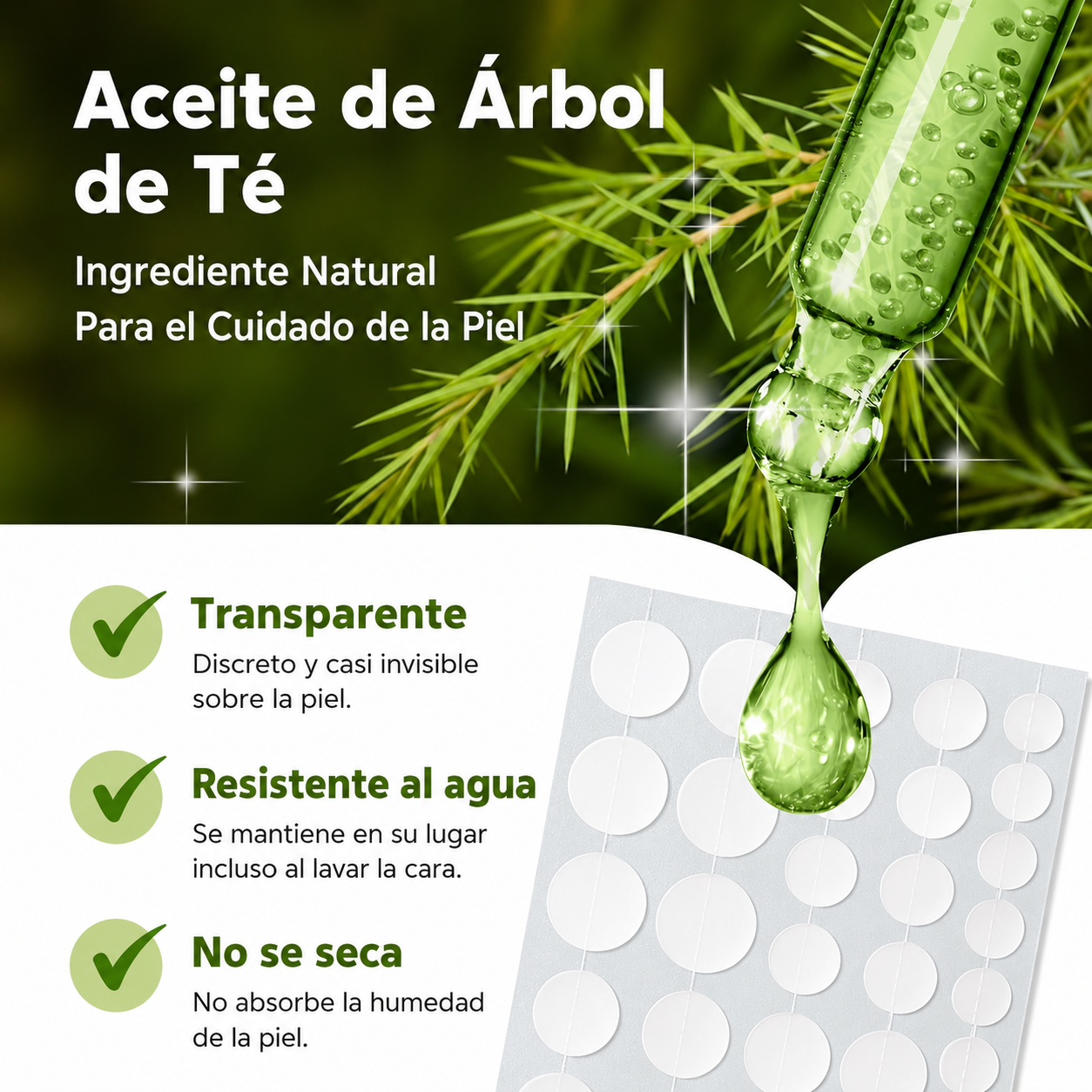 Parches Hidrocoloides para el Acné de Día y Noche
